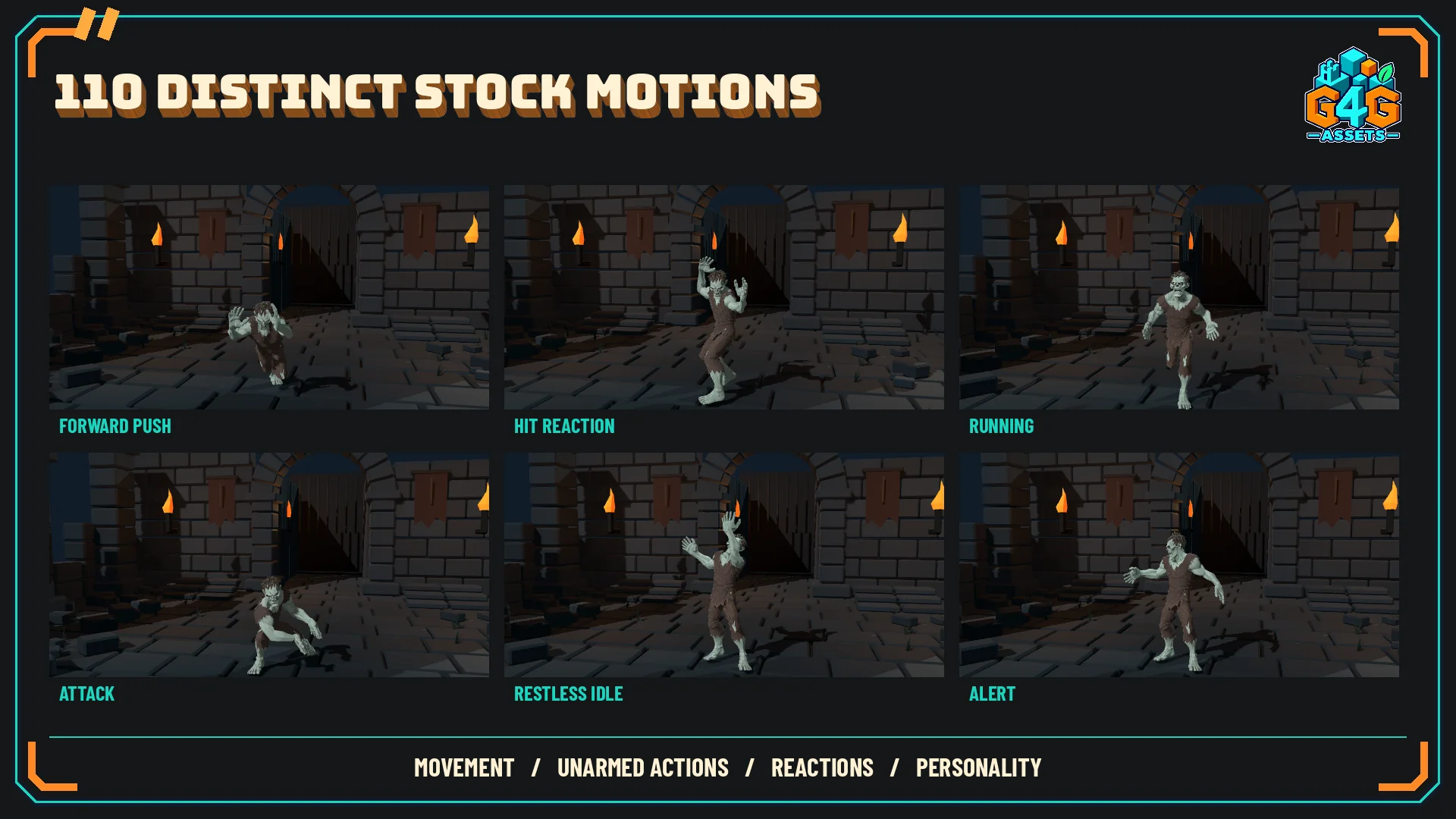 A sample of the included animation library