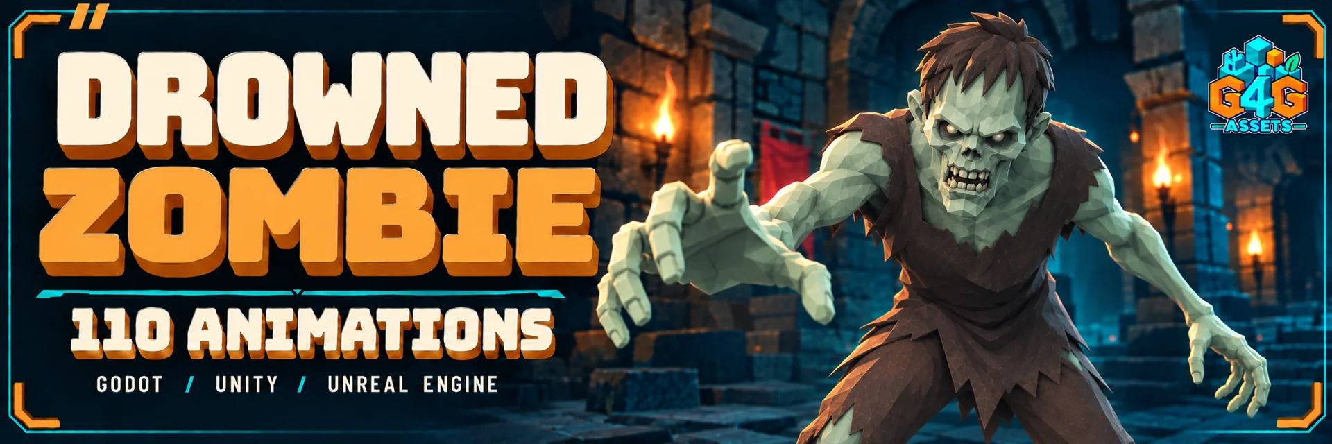 Drowned Zombie promotional banner illustration