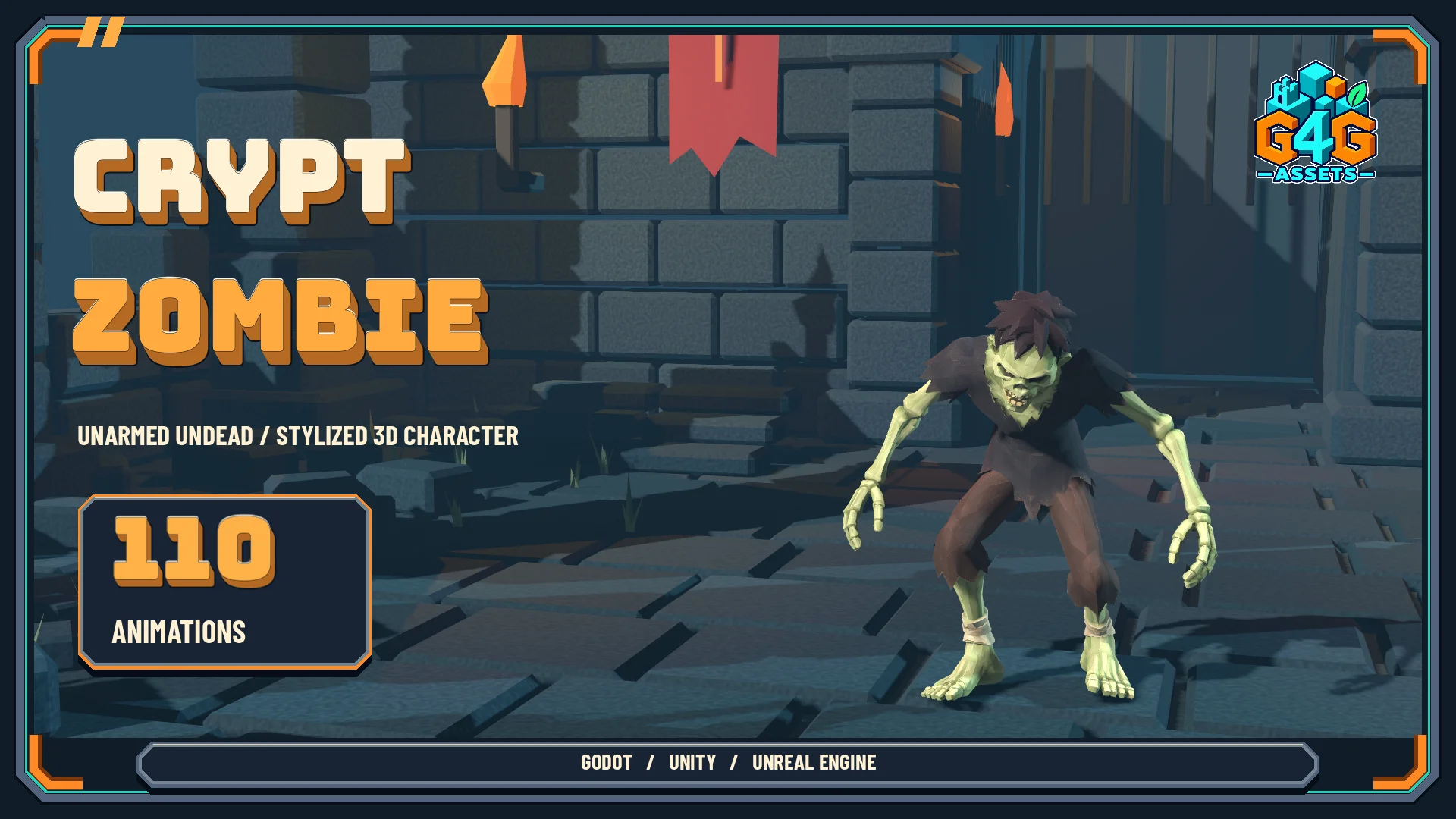 Character showcase — the actual Crypt Zombie model